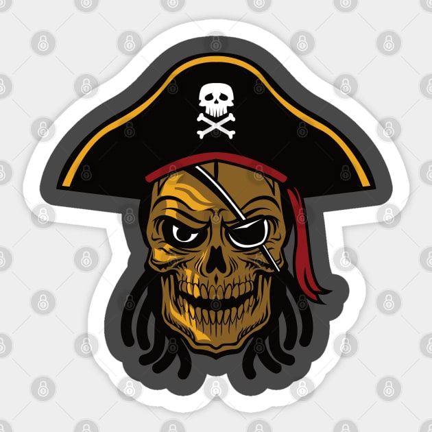 Pirate Skull Sticker by bacreative4